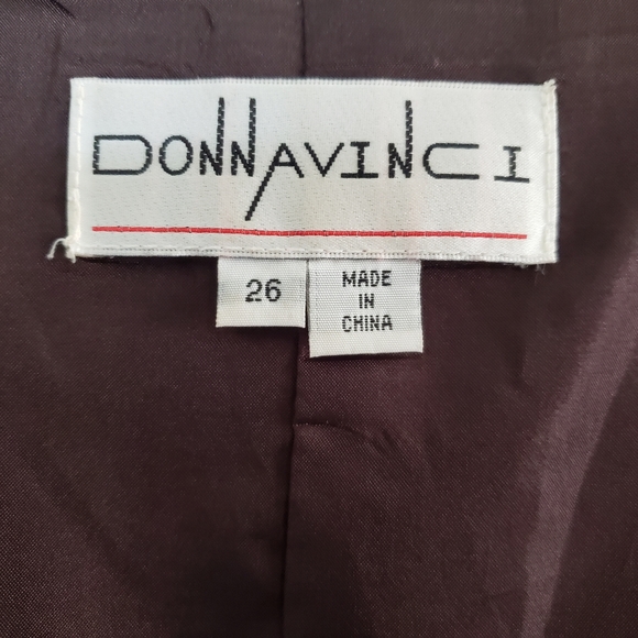 Donna Vinci Sleeveless Top Plus Size 26 Dark Brown Beaded Rhinestones Side Zip - Picture 8 of 8